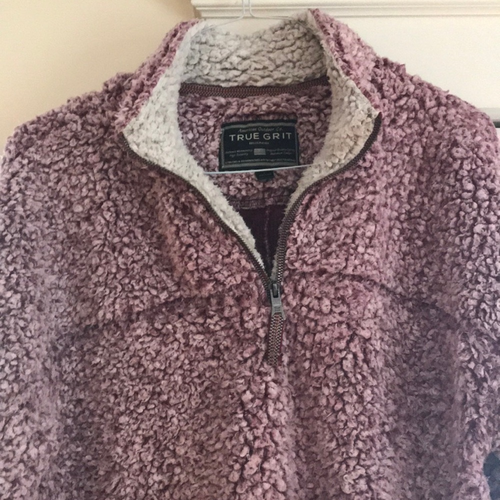 Men’s Large Maroon True Grit Quarter Zip Pullover